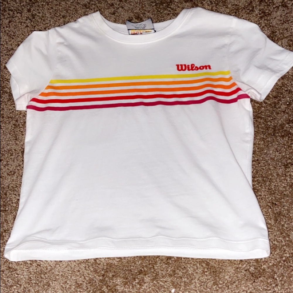 SMALL Forever 21 Crop Top Orange & White